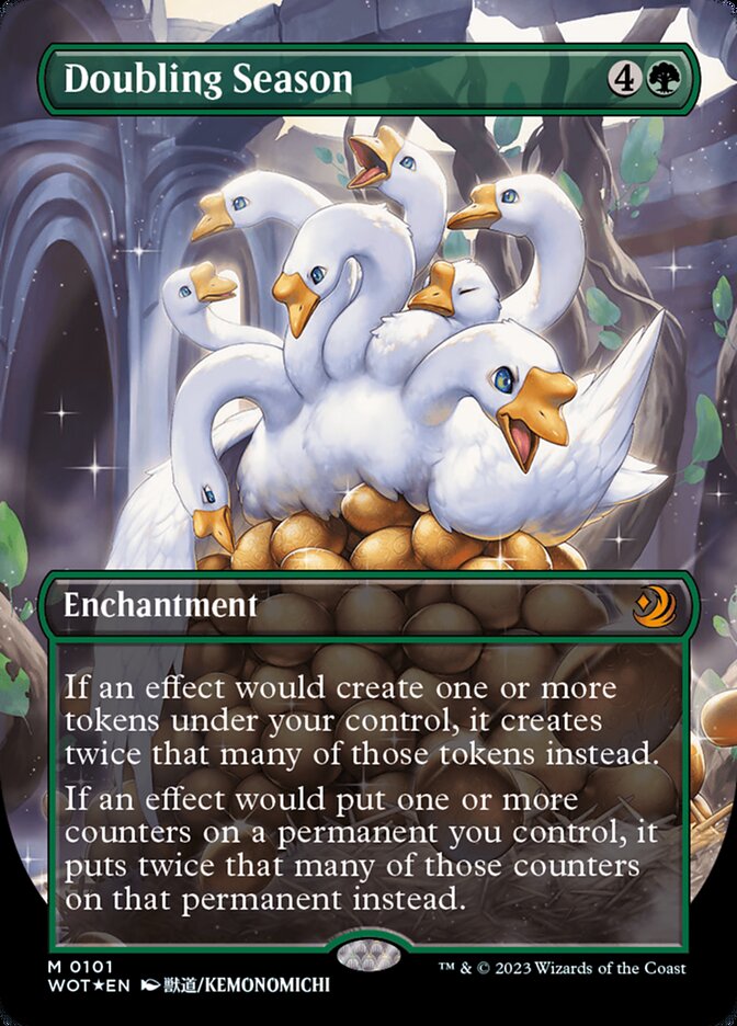 Doubling Season (Anime Borderless) (Confetti Foil) [Wilds of Eldraine: Enchanting Tales] | Galactic Gamez