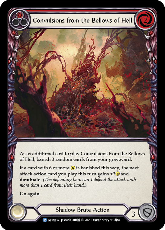 Convulsions from the Bellows of Hell (Red) (Rainbow Foil) [MON132-RF] 1st Edition Rainbow Foil | Galactic Gamez