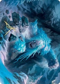 Icehide Troll Art Card (Gold-Stamped Signature) [Kaldheim: Art Series] | Galactic Gamez