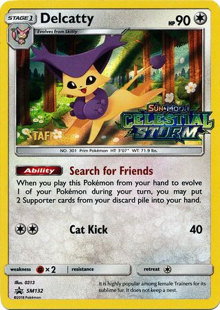 Delcatty (SM132) (Staff Prerelease Promo) [Sun & Moon: Black Star Promos] | Galactic Gamez