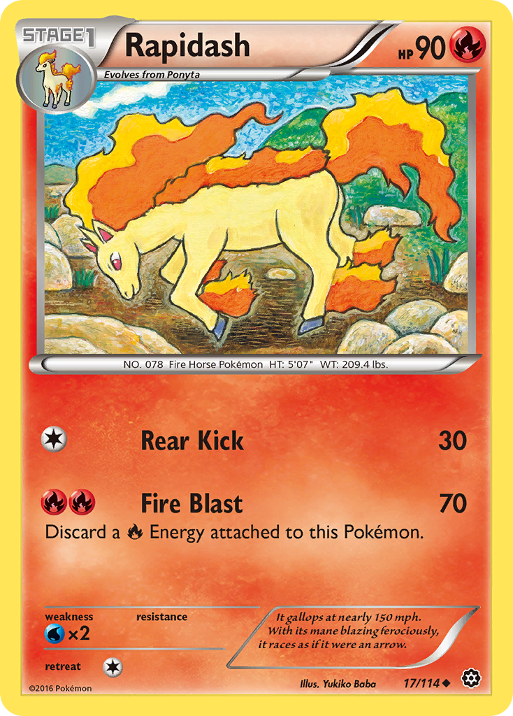 Rapidash (17/114) [XY: Steam Siege] | Galactic Gamez