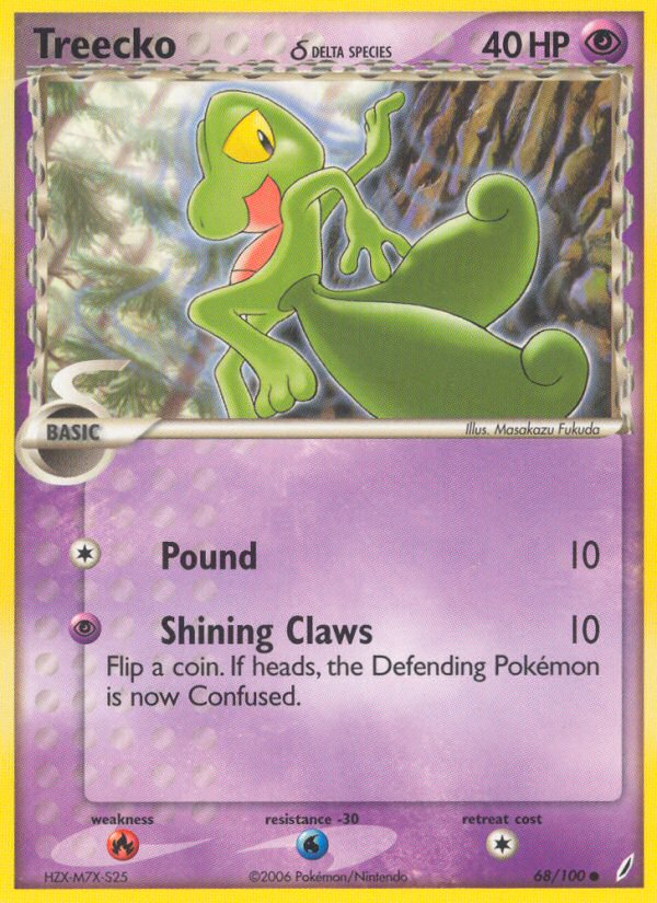 Treecko (68/100) (Delta Species) [EX: Crystal Guardians] | Galactic Gamez