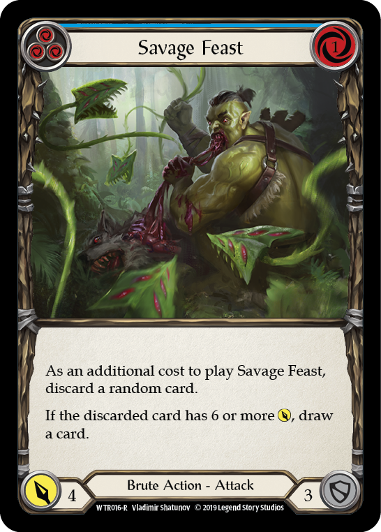 Savage Feast (Blue) [WTR016-R] Alpha Print Rainbow Foil | Galactic Gamez