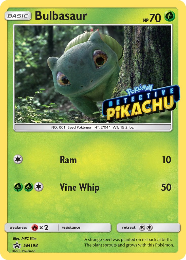 Bulbasaur (SM198) (Detective Pikachu Stamped) [Sun & Moon: Black Star Promos] | Galactic Gamez