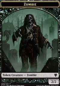 Zombie (005) // Gold (010) Double-sided Token [Commander 2017 Tokens] | Galactic Gamez
