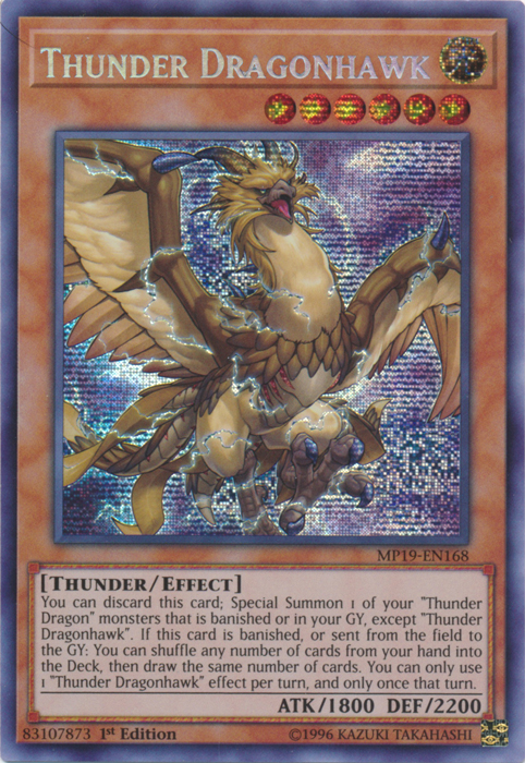 Thunder Dragonhawk [MP19-EN168] Prismatic Secret Rare | Galactic Gamez