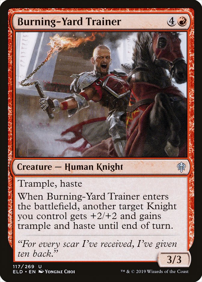 Burning-Yard Trainer [Throne of Eldraine] | Galactic Gamez