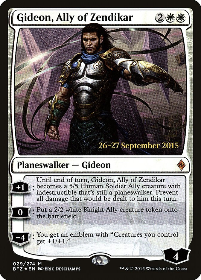 Gideon, Ally of Zendikar  [Battle for Zendikar Prerelease Promos] | Galactic Gamez