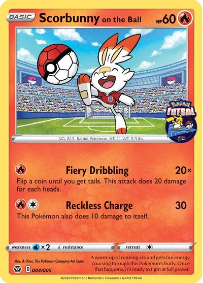 Scorbunny on the Ball (004/005) [Pokemon Futsal Collection] | Galactic Gamez