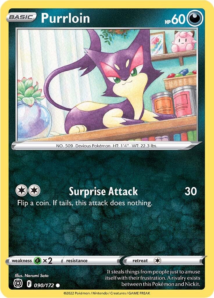 Purrloin (090/172) [Sword & Shield: Brilliant Stars] | Galactic Gamez