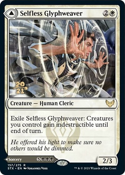 Selfless Glyphweaver // Deadly Vanity [Strixhaven: School of Mages Prerelease Promos] | Galactic Gamez