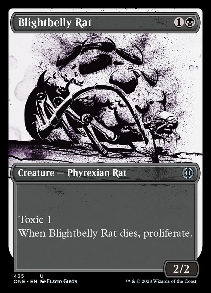 Blightbelly Rat (Showcase Ichor Step-and-Compleat Foil) [Phyrexia: All Will Be One] | Galactic Gamez