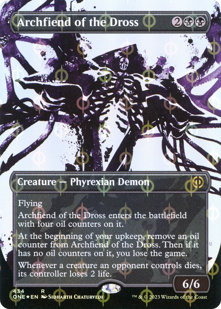 Archfiend of the Dross (Borderless Ichor Step-and-Compleat Foil) [Phyrexia: All Will Be One] | Galactic Gamez