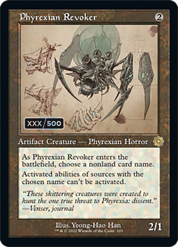 Phyrexian Revoker (Retro Schematic) (Serial Numbered) [The Brothers' War Retro Artifacts] | Galactic Gamez