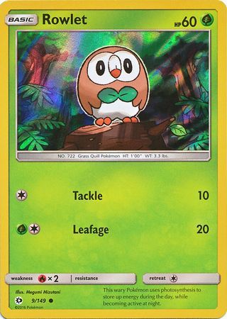 Rowlet (9/149) (Water Web Holo) [Sun & Moon: Base Set] | Galactic Gamez