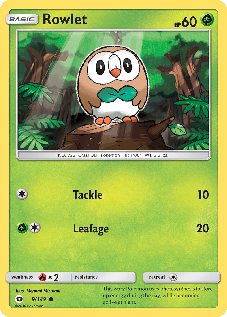 Rowlet (9/149) [Sun & Moon: Base Set] | Galactic Gamez