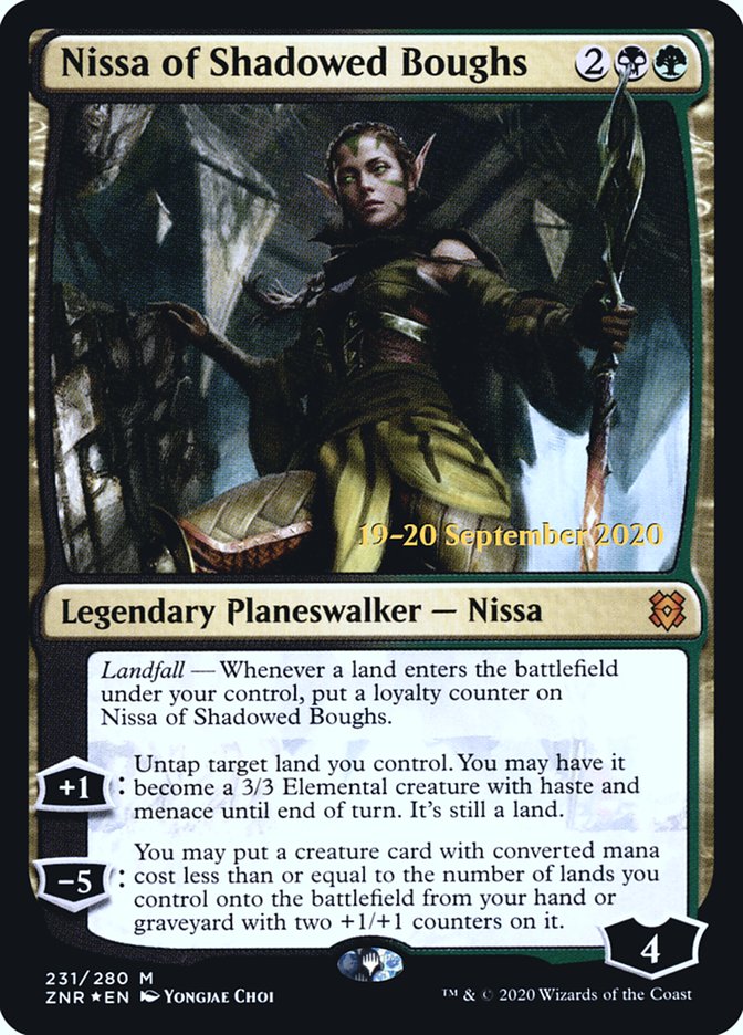 Nissa of Shadowed Boughs  [Zendikar Rising Prerelease Promos] | Galactic Gamez