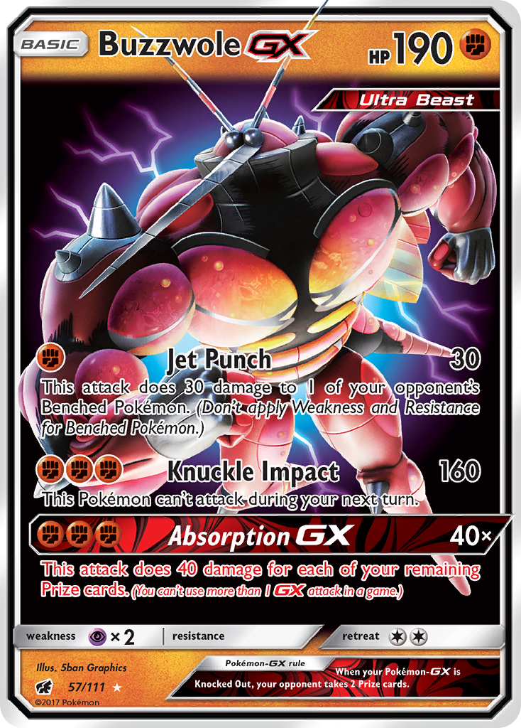 Buzzwole GX (57/111) [Sun & Moon: Crimson Invasion] | Galactic Gamez