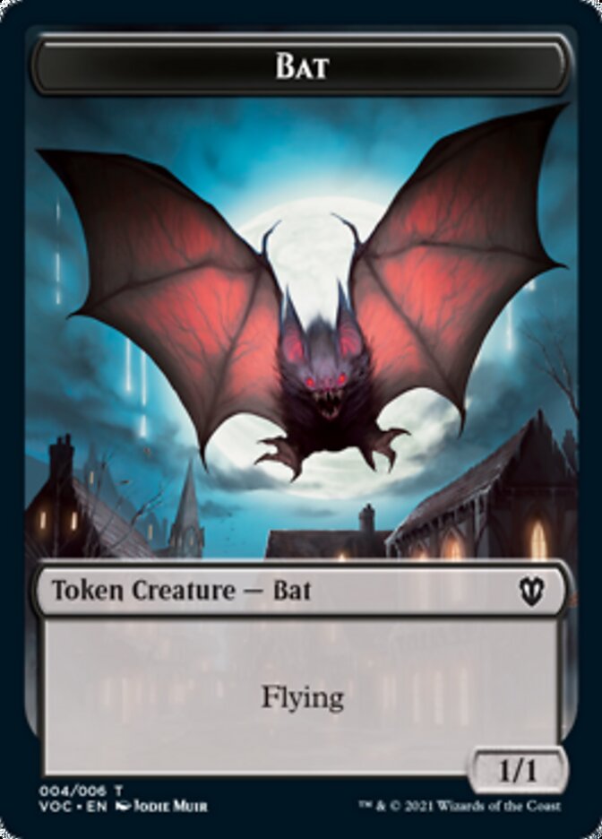 Blood // Bat Double-sided Token [Innistrad: Crimson Vow Commander Tokens] | Galactic Gamez