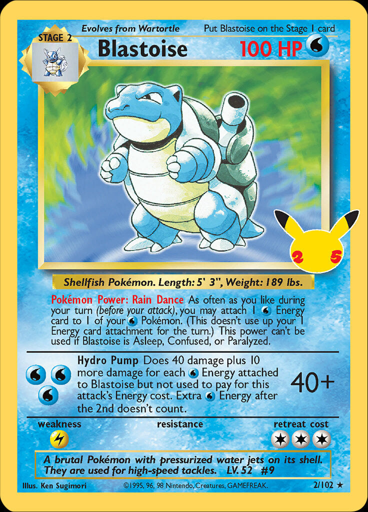 Blastoise (2/102) [Celebrations: 25th Anniversary - Classic Collection] | Galactic Gamez