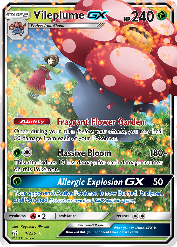 Vileplume GX (4/236) [Sun & Moon: Cosmic Eclipse] | Galactic Gamez