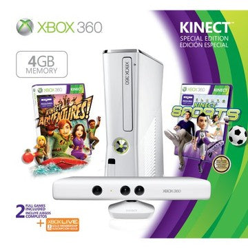 Xbox 360 Slim Console 4GB White Kinect Bundle - Xbox 360 | Galactic Gamez